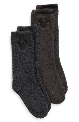barefoot dreams x Disney Kids' 2-Pack CozyChic Classic Crew Socks in Carbon Multi