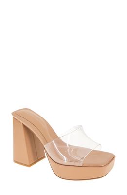 bcbg Galixy Platform Sandal in Clear/Tan