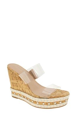 bcbg Nexti Platform Wedge Sandal in Clear