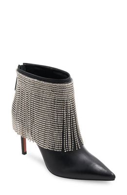 bcbg Tandi Fringe Pointed Toe Bootie in Black Rhinestones