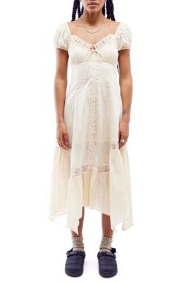 BDG Urban Outfitters Carmen Bohemia Cotton Midi Dress in Cream