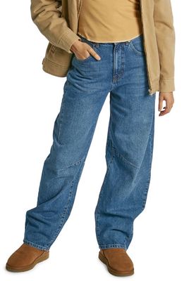 BDG Urban Outfitters Logan Cinch Back Nonstretch Jeans in Mid Vintage Tint