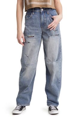 BDG Urban Outfitters Logan Ripped High Waist Baggy Jeans in Mid Wash Tint