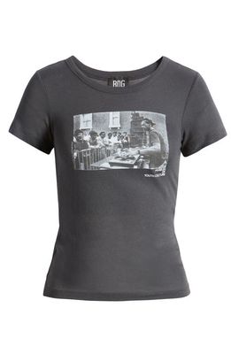 BDG Urban Outfitters Museum of Youth Cotton Graphic Baby Tee in Black