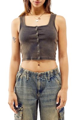 BDG Urban Outfitters Rib Square Neck Crop Tank Top in Brown