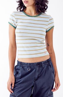 BDG Urban Outfitters Stripe Ringer T-Shirt in White Multi