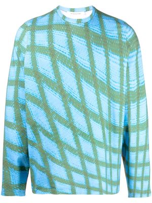 Bianca Saunders abstract-print cotton T-Shirt - Blue