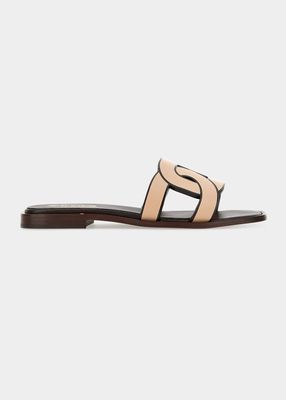 Bicolor Chain Slide Sandals