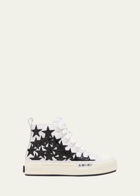 Bicolor Stars High-Top Court Sneakers
