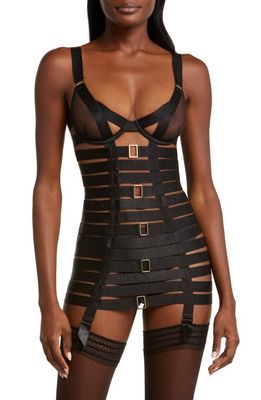 Bluebella Trinity Strappy Underwire Basque in Black