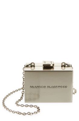 Brandon Blackwood Mini Metal Minaudière in Silver