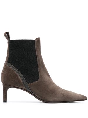 Brunello Cucinelli 60mm suede ankle boots - Brown