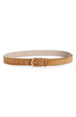 Brunello Cucinelli Calfskin Suede Belt in Taupe