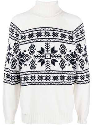 Brunello Cucinelli cashmere roll-neck jumper - White