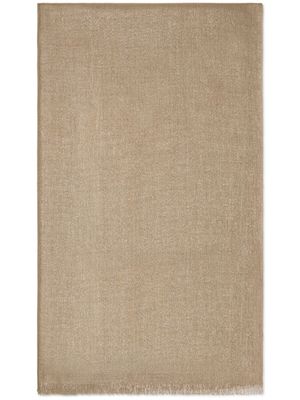 Brunello Cucinelli frayed-edge cashmere-blend scarf - Neutrals