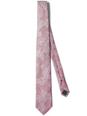 Brunello Cucinelli paisley-pattern silk tie - Pink