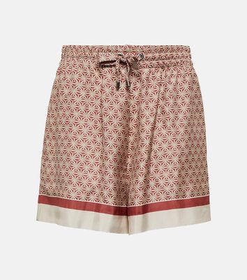 Brunello Cucinelli Printed silk shorts