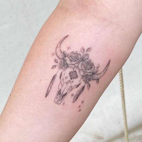 30 Best Bull Skull Tattoo Ideas 18 30 Best Bull Skull Tattoo Ideas