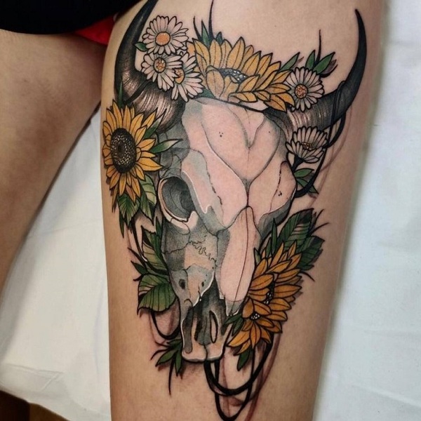 30 Best Bull Skull Tattoo Ideas 34 30 Best Bull Skull Tattoo Ideas
