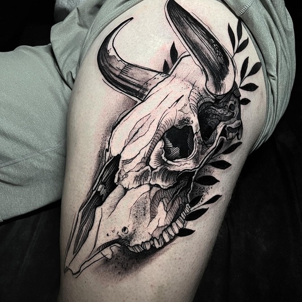 30 Best Bull Skull Tattoo Ideas 5 30 Best Bull Skull Tattoo Ideas