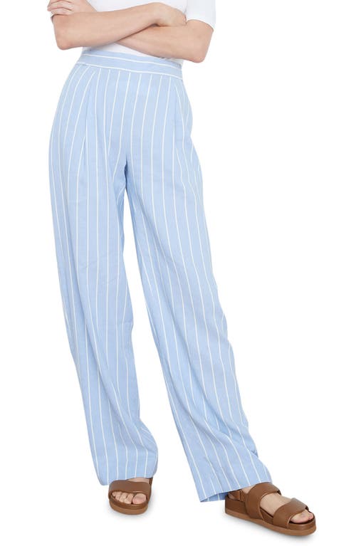 Vince Stripe High Waist Wide Leg Pants in Celestine/Optic Whit