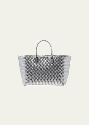 Cabat Large Intreccio Metallic Tote Bag