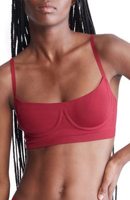 Calvin Klein Fusion Flex Wireless Balconette Bra in Xkg Red Carpet