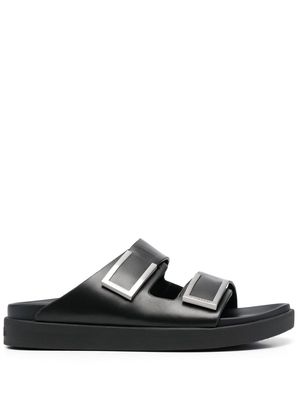 Calvin Klein leather buckle sandals - Black