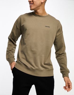 Calvin Klein lounge sweatshirt in khaki-Green