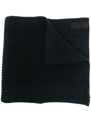 Calvin Klein ribbed-knit cashmere-wool scarf - Black