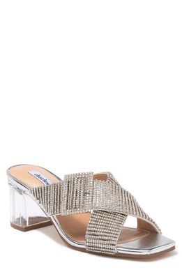Charles David Cayden Embellished Slide Sandal in Silver/Vinyl