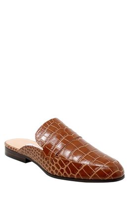 Charles David Forum Croc Embossed Leather Mule in Cognac Croc