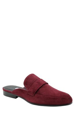 Charles David Forum Suede Loafer Mule in Deep Red Suede