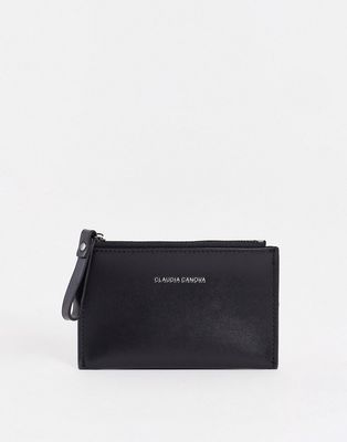 Claudia Canova zip top card holder in black