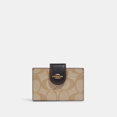 Coach Outlet Accordion Card Case In Blocked Signature Canvas - Multi