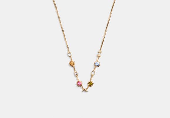 Coach Outlet Coach Stone Station Necklace - Yellow