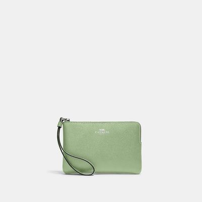 Coach Outlet Corner Zip Wristlet - Green