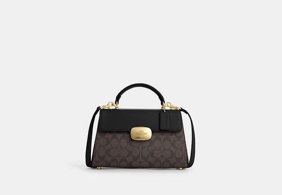 Coach Outlet Eliza Top Handle In Signature Canvas - Brown