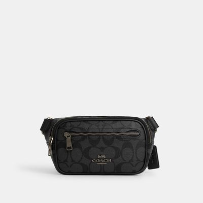 Coach Outlet Mini Belt Bag In Signature Canvas - Black