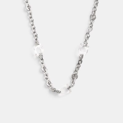 Coach Outlet Signature Lucite Link Necklace - Grey