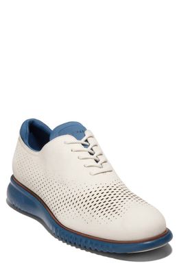 Cole Haan 2.ZeroGrand Laser Wing Oxford in Birch Nubuck /Ensign Blue