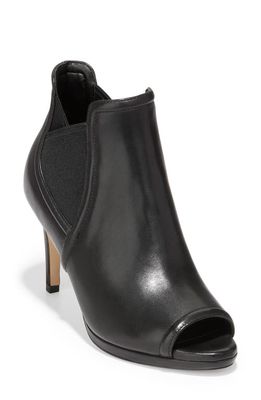 Cole Haan Jones Peep Toe Bootie in Black Leather