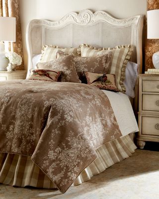 Country House Toile/Check Reversible Pillow, 18"Sq.