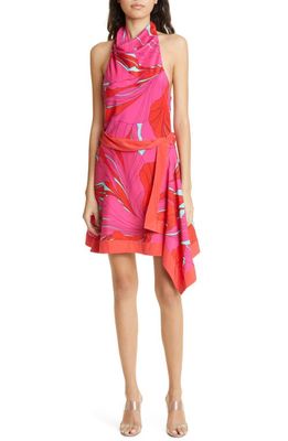 Cult Gaia Bryn Side Ruffle Halter Minidress in Amanita