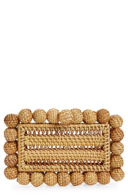 Cult Gaia Eos Rattan Box Clutch in Natural