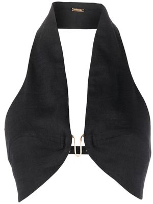 Cult Gaia halterneck crop top - Black