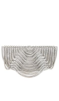 Cult Gaia Lael Clutch in Metallic Silver.