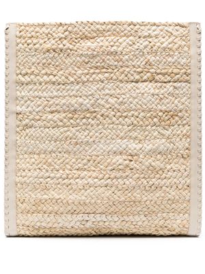 Cult Gaia logo-plaque interwoven beach bag - Neutrals