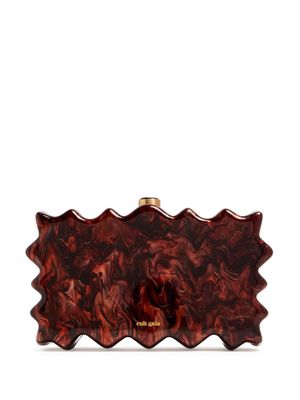 Cult Gaia Paloma marbled clutch bag - Brown