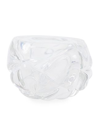 Cut Hand-Blown Glass Opaline Vase - Medium